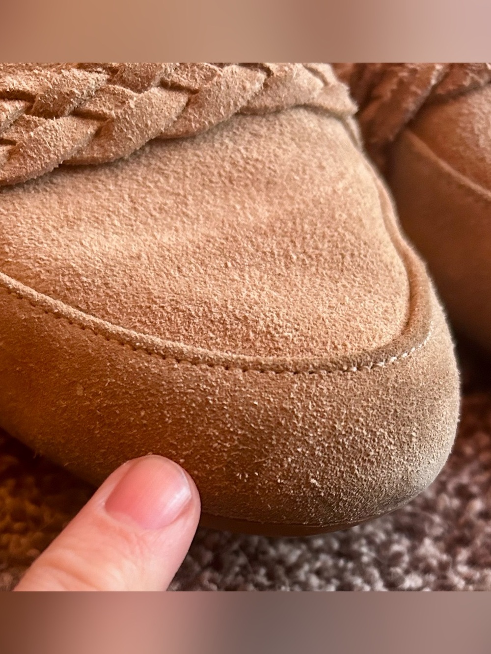 Women's Size 6.5 Suede Braided Taupe Office Penny Loafers - Picture 7 of 7